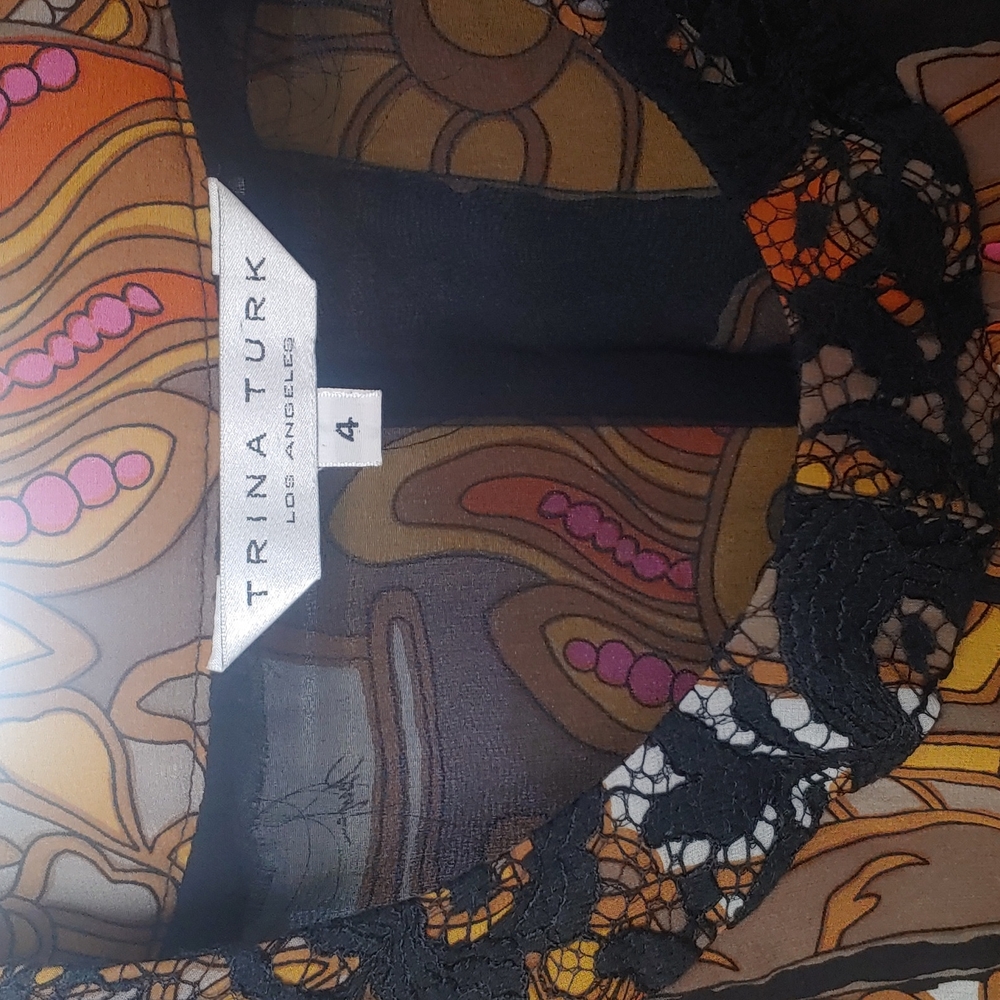 Trina Turk Silk size 4 Dress. - Picture 2 of 7